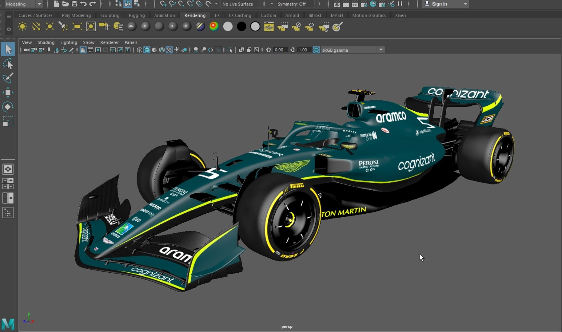 F1 Aston Martin AMR22 2022 3D Model in Racing 3DExport