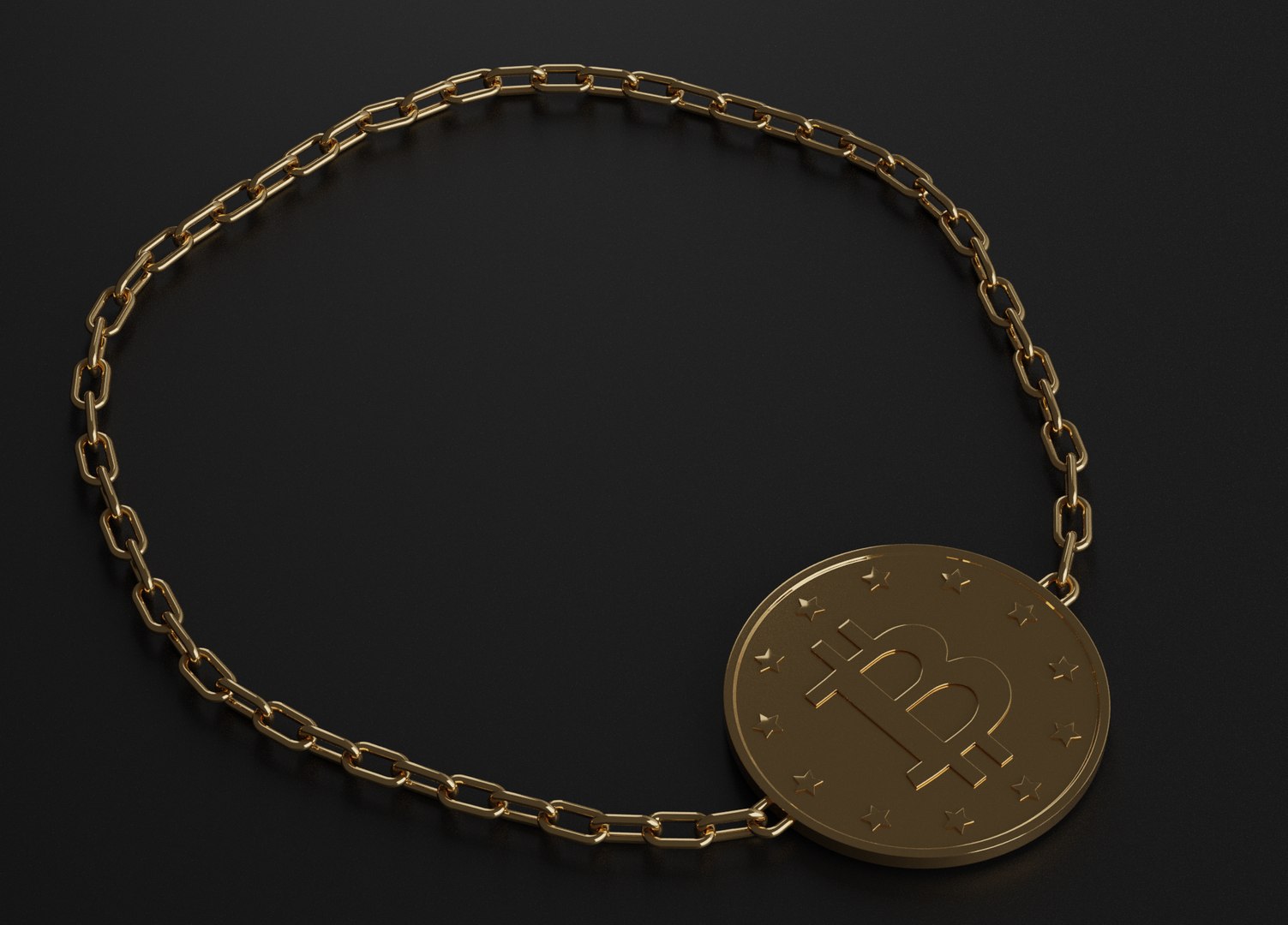 3D Bitcoin With Chain Model - TurboSquid 1751014