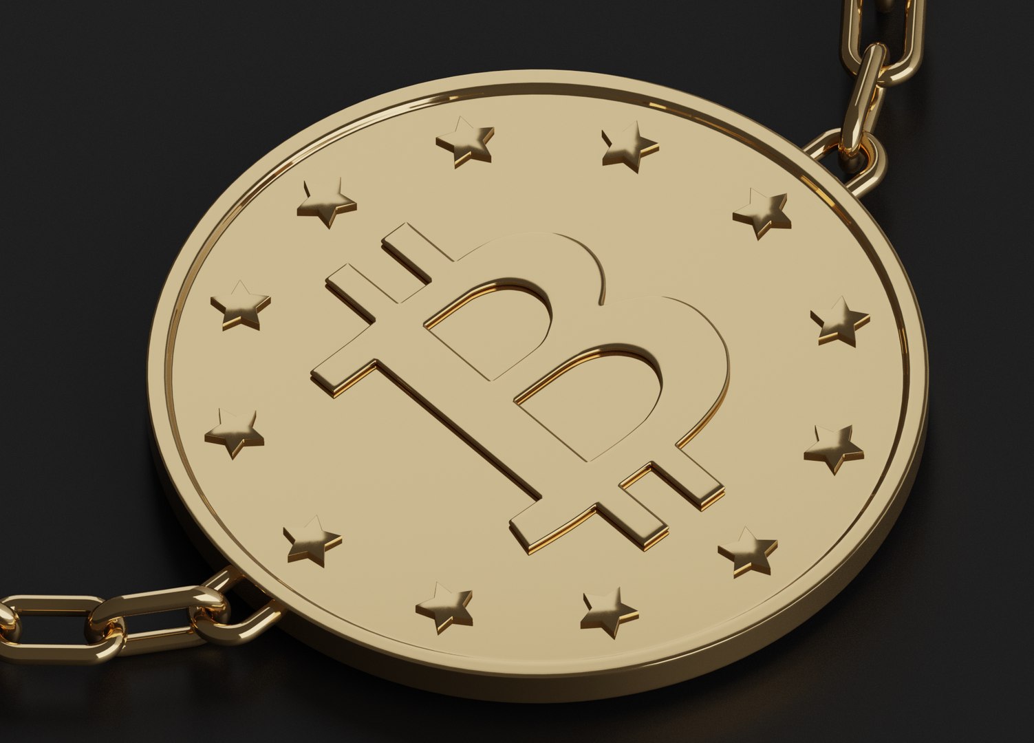 3D Bitcoin With Chain Model - TurboSquid 1751014