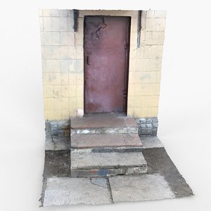 3D 3D scan of stairs to old door industrial building