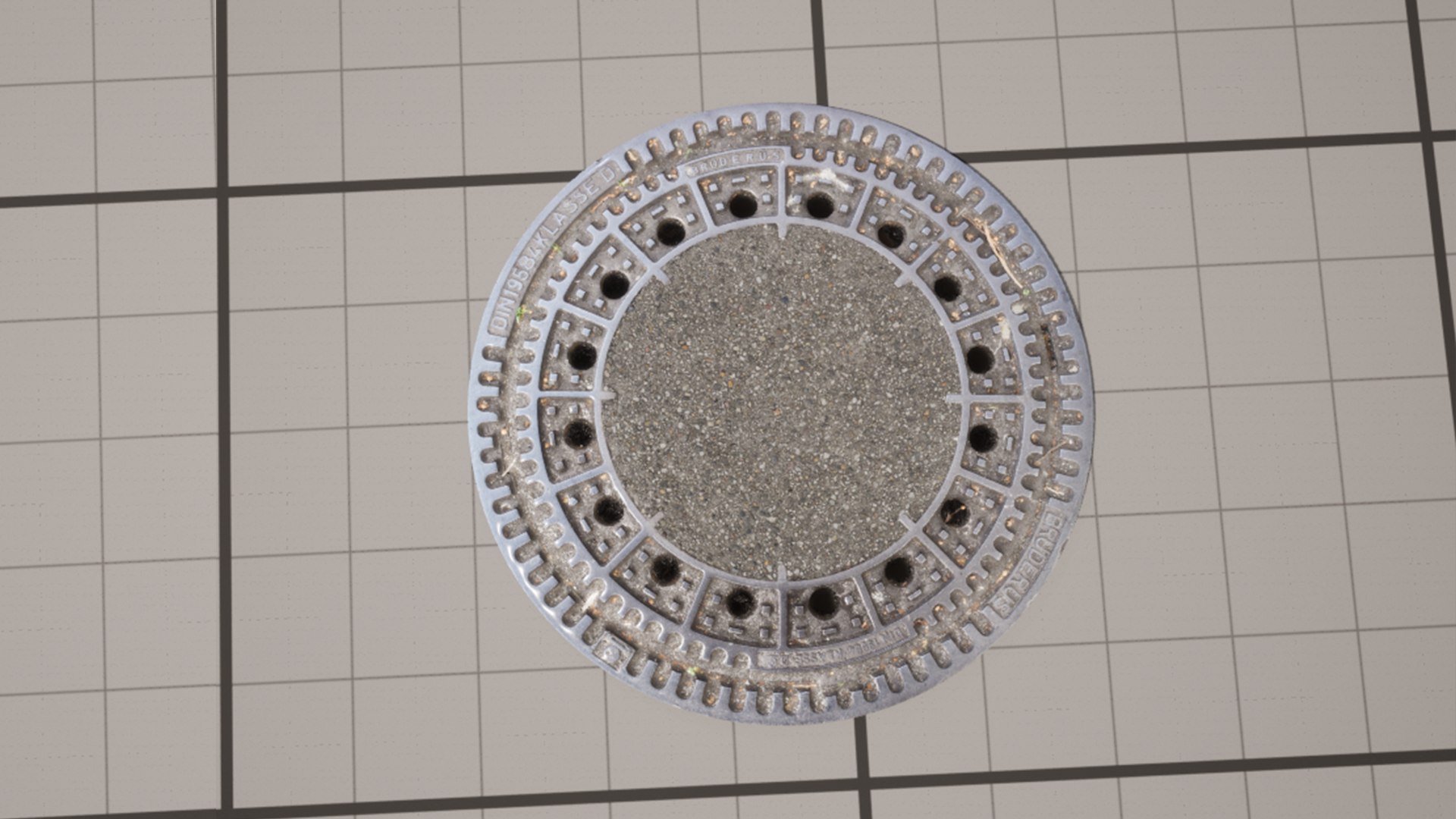 Free Manhole Cover Deutscher Gullideckel Gameready Unreal Unity