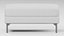 Silver Upholstered Ottoman Rounded Edges