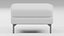 Silver Upholstered Ottoman Rounded Edges