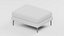 Silver Upholstered Ottoman Rounded Edges