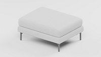 Silver Upholstered Ottoman Rounded Edges