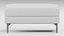 Silver Upholstered Ottoman Rounded Edges