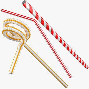 3D Straws Collection model