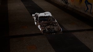 Abandoned junk car 3D model