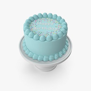 3D model Blue Birthday Cake