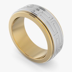 Spinning Band Ring In Yellow And White Gold