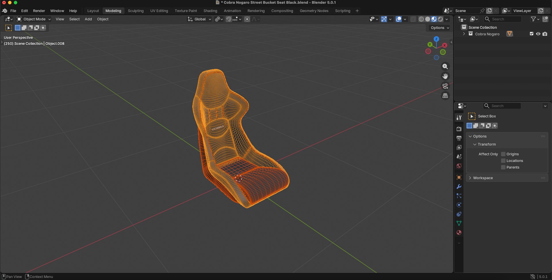 3D Cobra Nogaro Street Bucket Seat Black 3D Model - TurboSquid 2641832