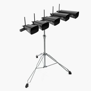 Cowbell Drum Set With Stand 3D Model
