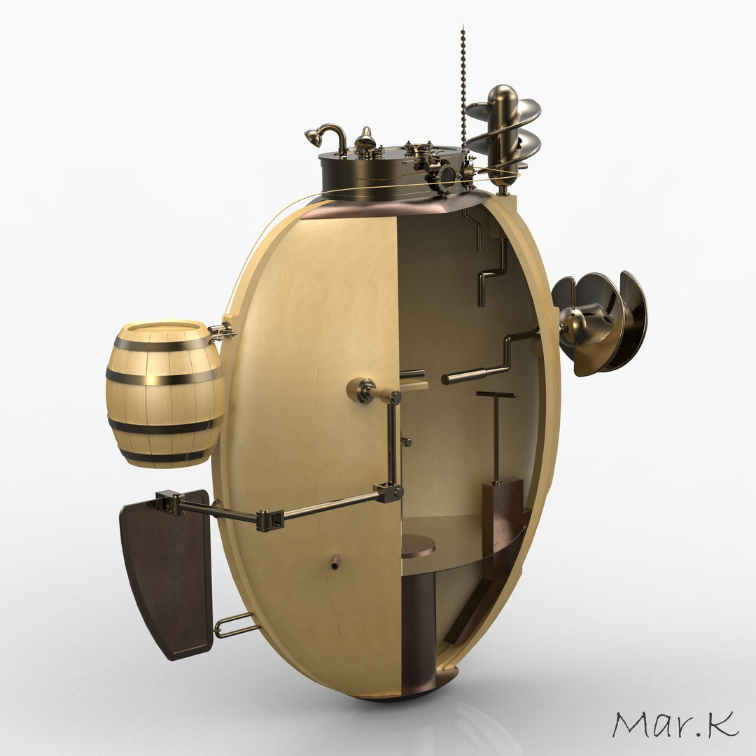 3d model turtle submarine