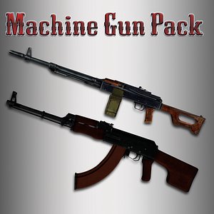 Animated Machine Gun PACK with Hands