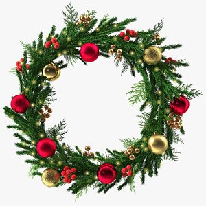 3D Christmas Wreath with Berries