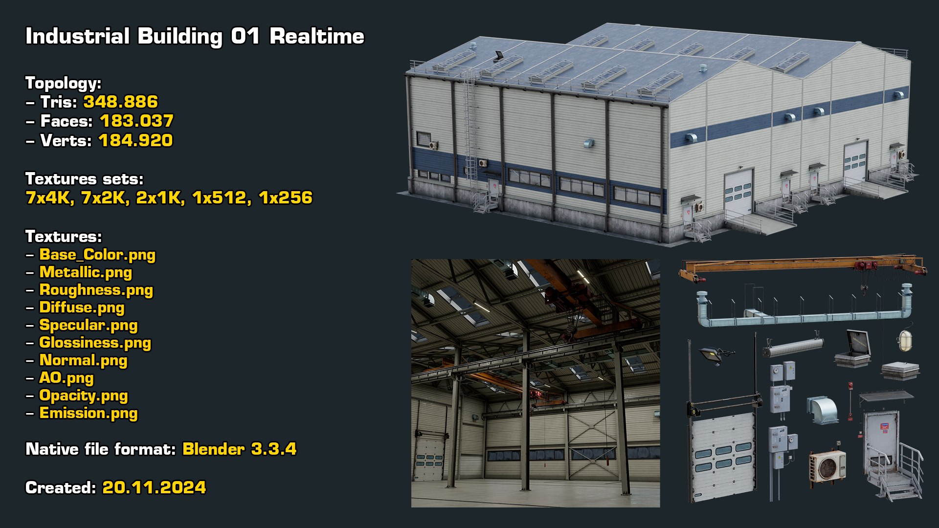 Industrial Building 01 with Interior Realtime 3D https://p.turbosquid.com/ts-thumb/gu/ikHG43/2l/stats/png/1732106336/1920x1080/fit_q87/07e00e3cd78ac275e06b4f3c0b6590cdfbbdbbe6/stats.jpg
