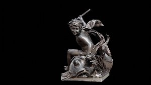 scanned genie des eaux with 3 LOD - France 3D