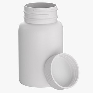 3D model plastic bottle pharma 75ml