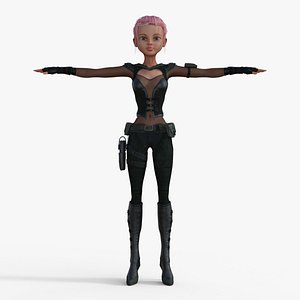 3D Cartoon Warrior Girl