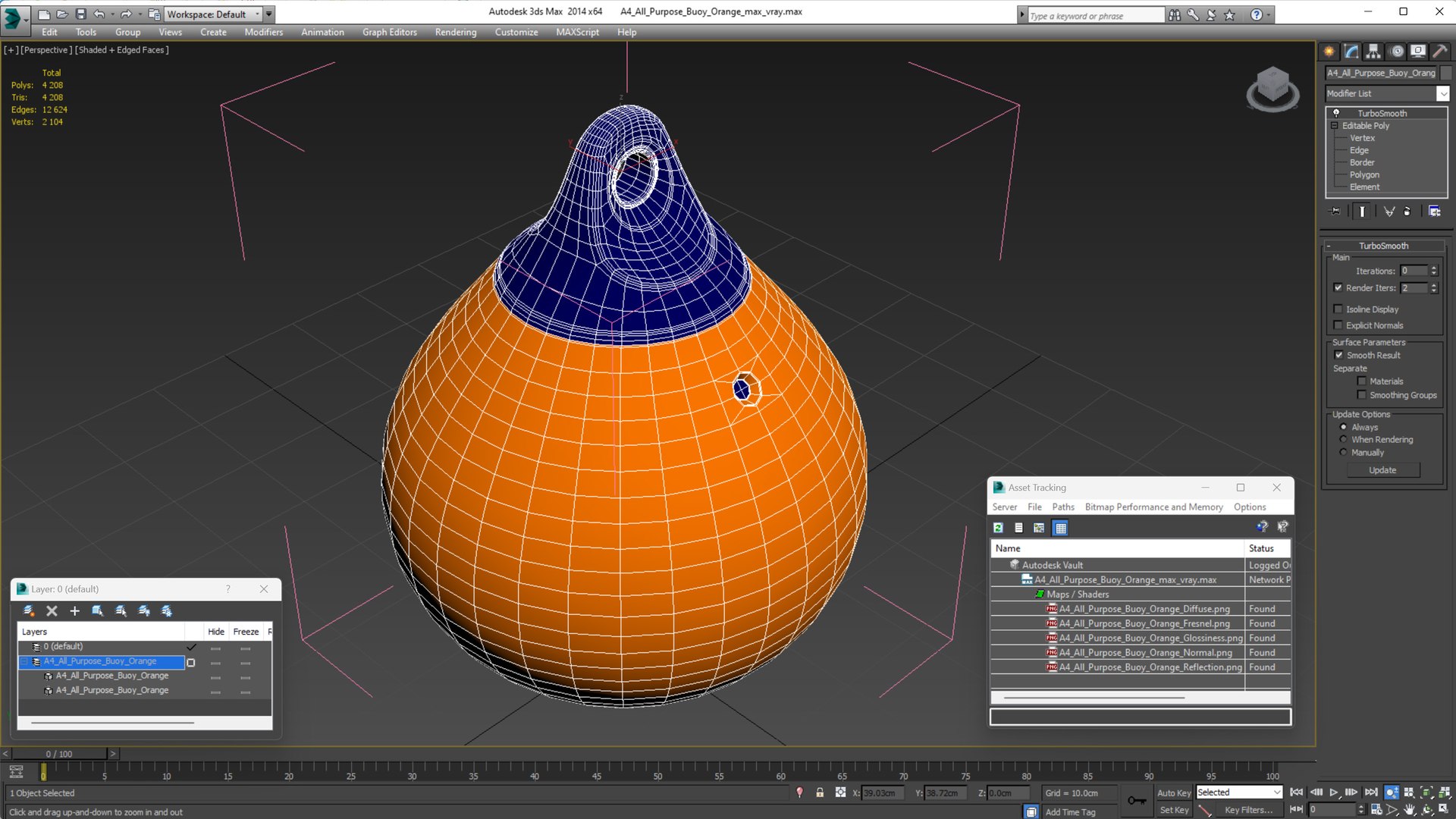 3D A4 All Purpose Buoy Orange - TurboSquid 2090368