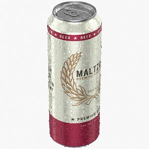 Standard Beer Can With Droplets 568ml