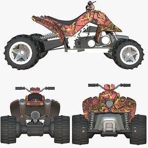 016-Sand Stinger-Bike-Quad-ATV-Bike-low poly game ready 3d model