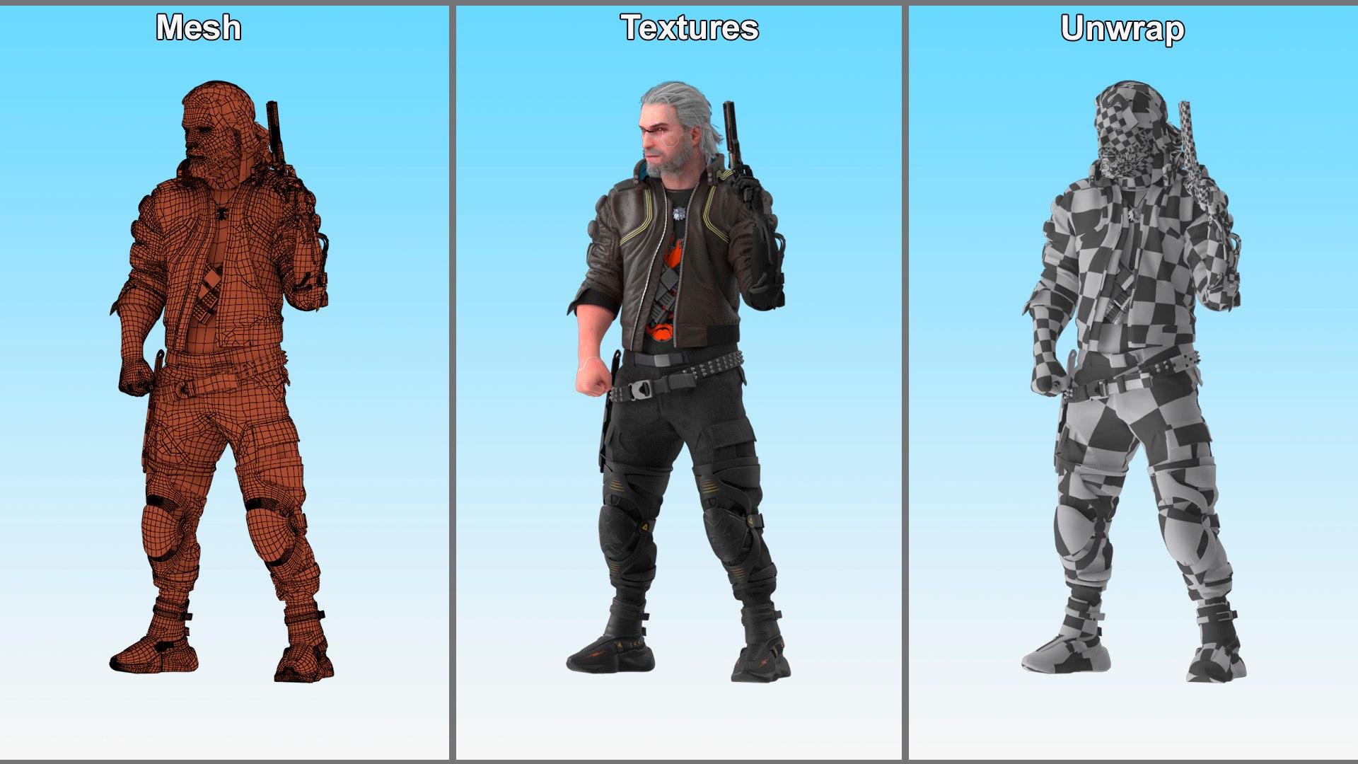 Cyberpunk 2077 Geralt Character with Gun 3D model https://p.turbosquid.com/ts-thumb/gv/0xLDhW/75/cyberpunk2077geraltcharacterwithgunvray3dmodel022/jpg/1710689445/1920x1080/fit_q87/25d79193cdc5bdad19079fac832c60f37f11fb32/cyberpunk2077geraltcharacterwithgunvray3dmodel022.jpg