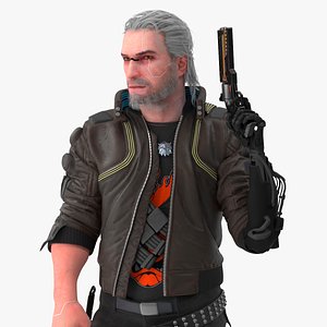Cyberpunk 2077 Geralt Character with Gun 3D model