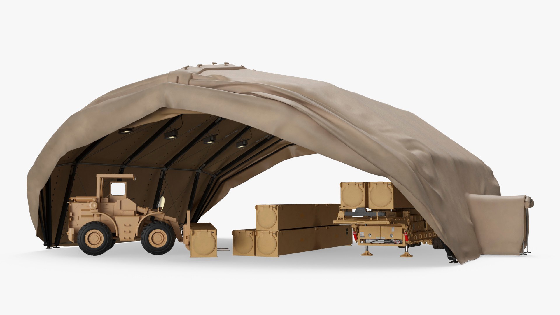 Desert Missile Base with LRHW Units and Technical Loader