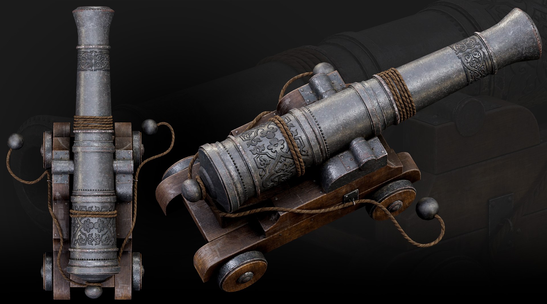 Medieval Naval Cannon 3D Model - TurboSquid 2639882