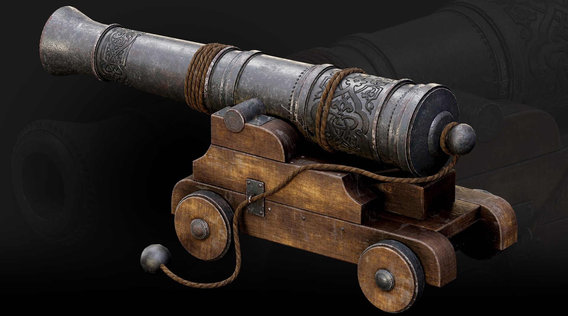 Medieval Naval Cannon 3D Model - TurboSquid 2639882
