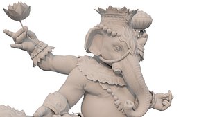Ganesh Elephant Low-poly