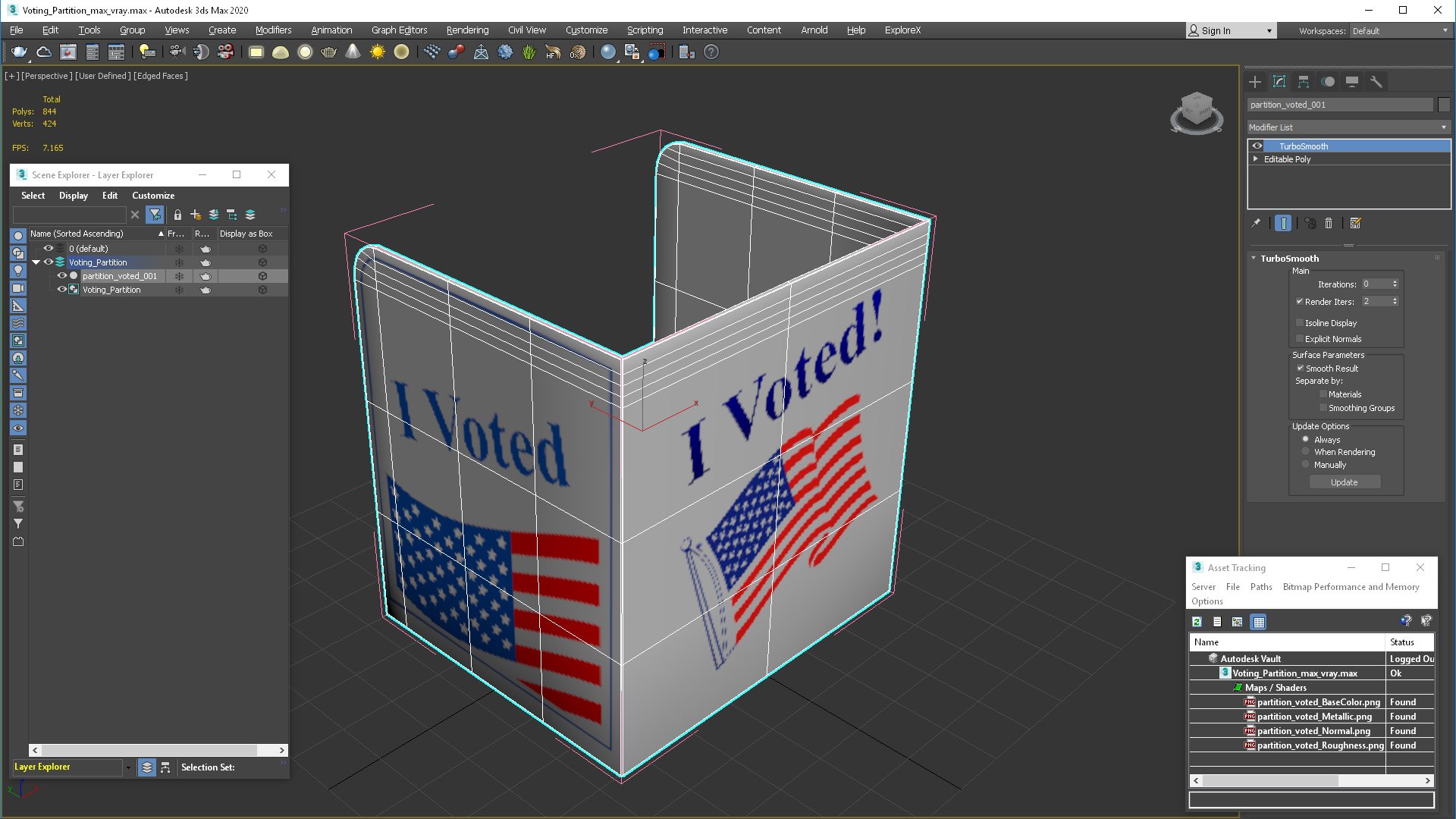 Voting Partition 3D Model - TurboSquid 2307254