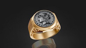 coin  luxury jewelry  ring 3D model