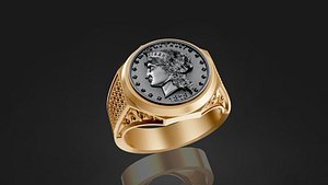 coin luxury jewelry ring