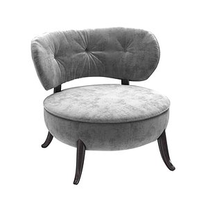 Tufted velvet easy chair oleandra by bodema 3d model