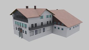 German Fischen inn Krone Game Ready PBR with LODs 3D model