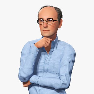Smart Thoughtful and Classic Style 3D Senior Male Character 3D