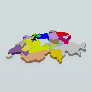 Switzerland administrative map cantons