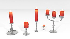 candles holders old 3d 3ds