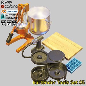 bartender tools set 05 3D model