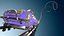 3D model roller coaster train animation