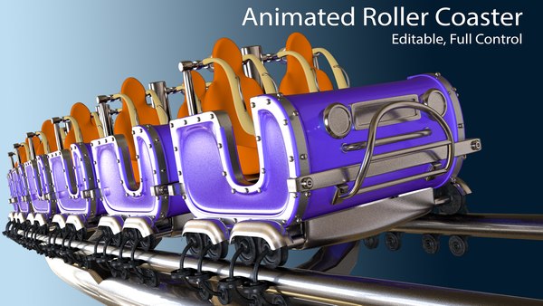 3D model roller coaster train animation - TurboSquid 1618241