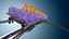 3D model roller coaster train animation