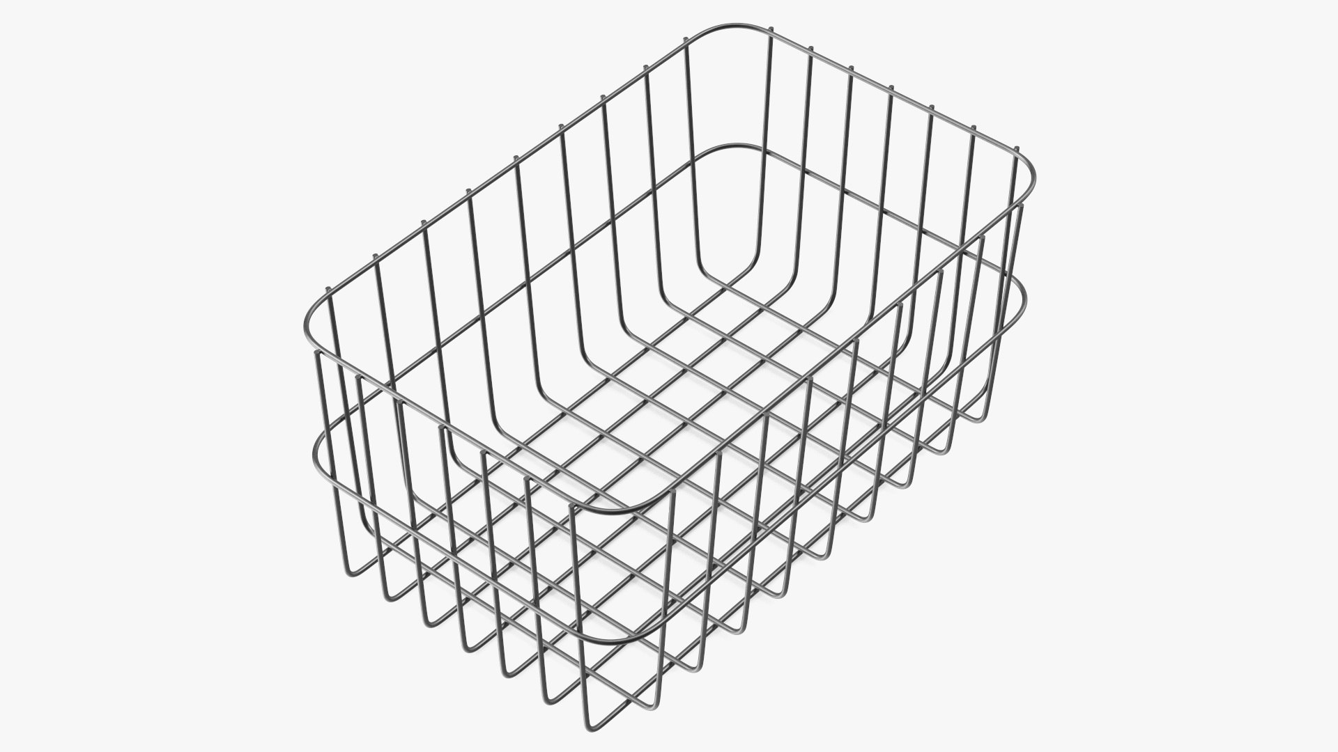 Black Steel Basket 3D model preview