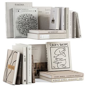 Aesthetic coffee table books set 02 3D model