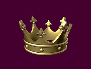 3D Crown with heraldic lily print
