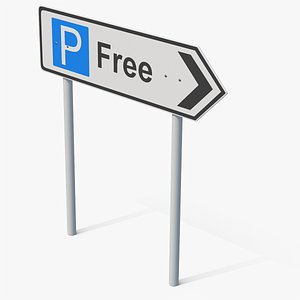 Free Parking Road Sign 3D model