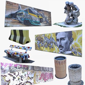 Street elements scanned 3D