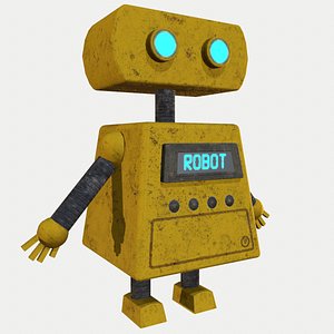 friendly robot rig little 3d model